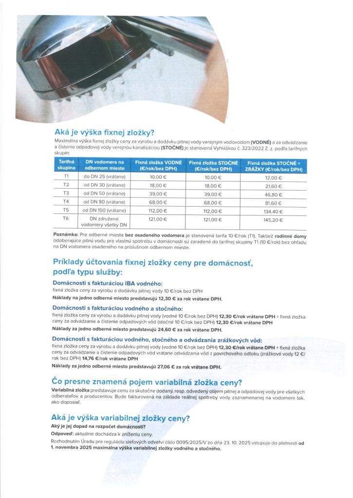 Zavedenie dvojzložkovej ceny