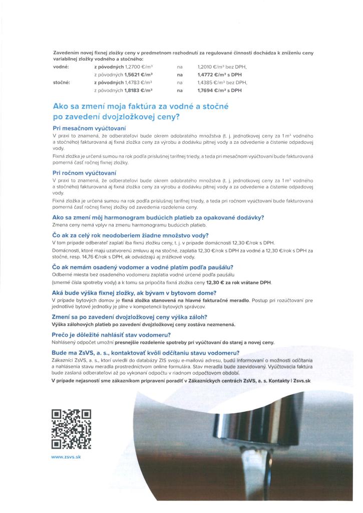 Zavedenie dvojzložkovej ceny